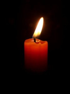 Lit Orange Candle